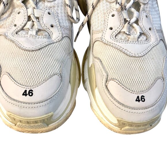 BALENCIAGA TRIPLE S SNEAKERS White w/Gray - Picture 3 of 15